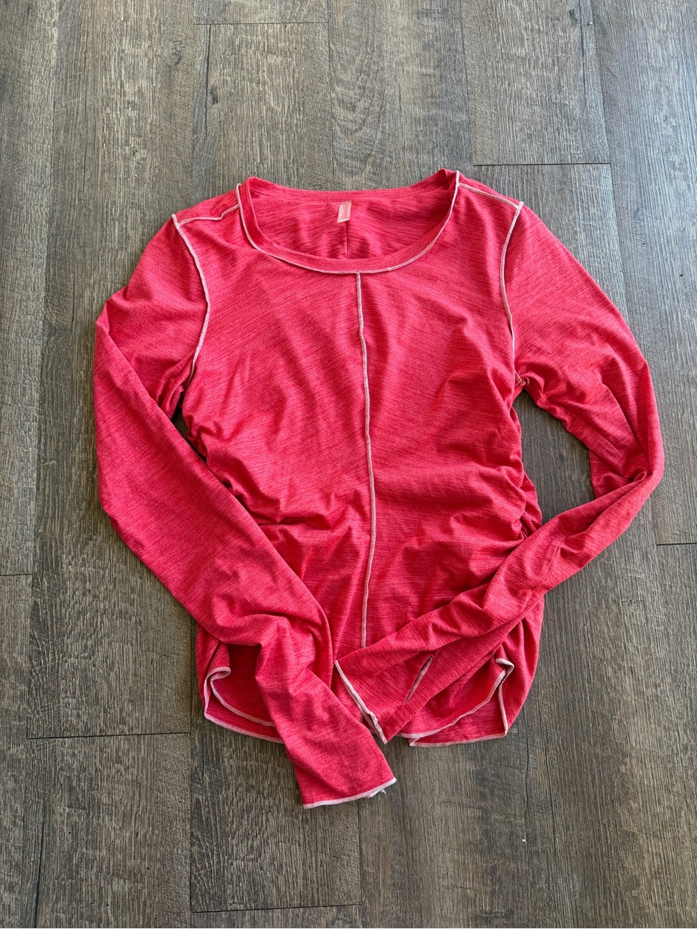 FP Movement by Free People Long-Sleeve Crew Tee in Coral Pink